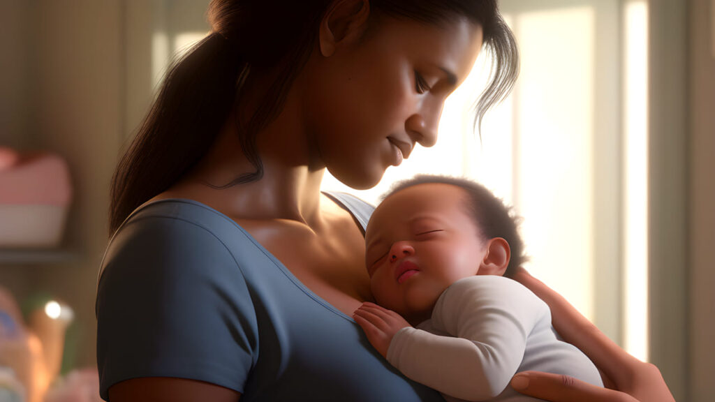 Woman looking At Child During Breastfeeding