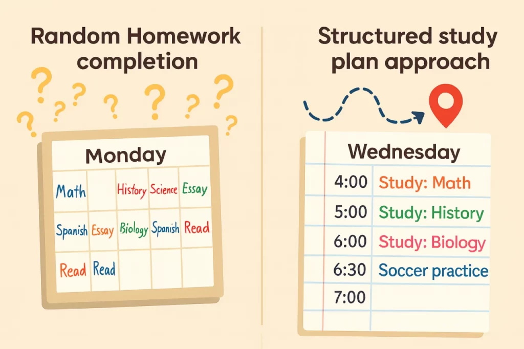 Unstructured vs structured study plan
