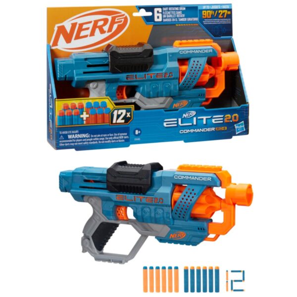 NERF Elite 2.0 Commander RD-6 Dart Blaster with 12 Darts